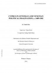 Cyprus in Venetian and Ottoman Political Imagination, c. 1489-1582